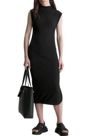 Calvin Klein Jeans Department3424 Cotton Blend Classic Knee-Length Dress