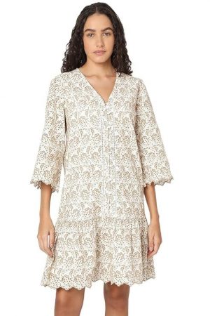 VERO MODA Women's Cotton A-Line Knee-Length Dress