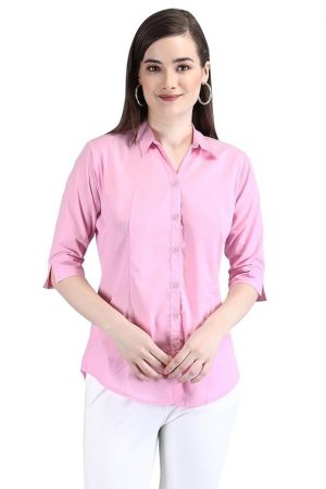 Cinders Women's Cotton Casual Regular Fit Extra Comfort 3/4 Sleeve Formal Shirt for Any Occasions