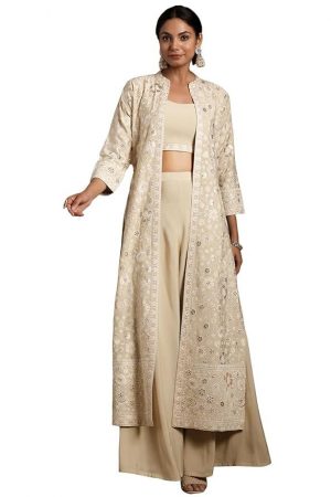 Libas Women's Solid Silk Blend Casual Style Co-Ords