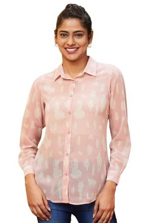 Globus Women Cuffed Sleeves Animal & Abstract Print Georgette Workwear Shirt