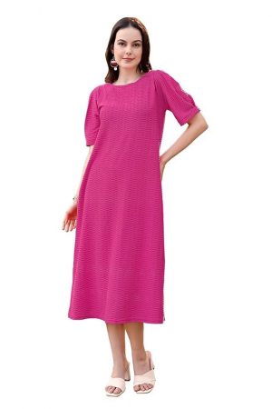 PURVAJA Women’s A-Line Below Knee Length Dress