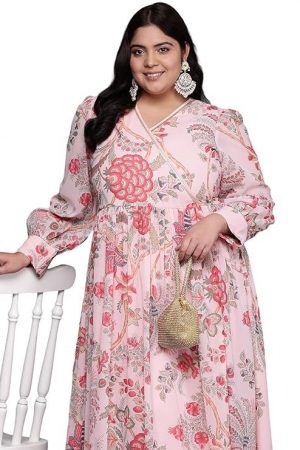 A Plus by Ahalyaa Women's Georgette Modern Maxi Ethnic Dresses