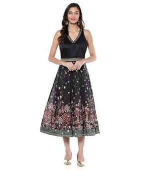 BIBA Women's Fit and Flare Knee Length Dress