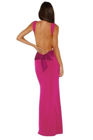 Women's Sexy One Shoulder Backless Maxi Dress Elegant Ruffled O Ring Sleeveless Evening Dress Long Dress Cocktail Dress