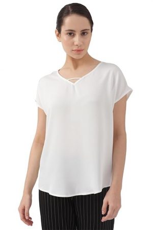 Van Heusen Women's Regular Fit V-Neck Formal Top