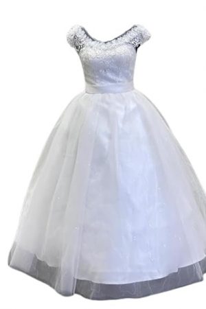 GOWNLINK White Full Stitched with Layers Christian Wedding Catholic Wedding White Ball Gown Wedding Dress in White Frock Women with Extra Sleeves (GLYC-X01) India