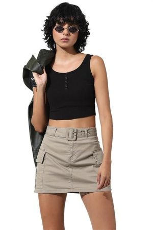 ONLY Women's Solid Slim Fit T-Shirt