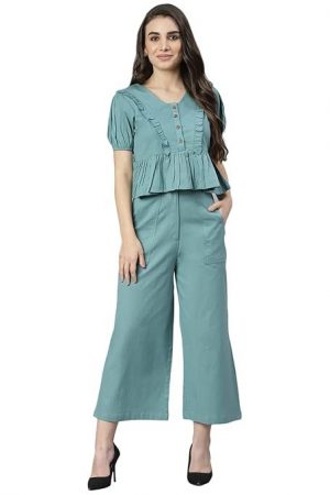 DEEBACO Women's Relaxed Fit|Cotton Cord Set for Women Western Suit|Suit Set|Two Piece Dress for Women Western|Dress for Women|Coord Sets|Two Piece Outfits Dress for Girls