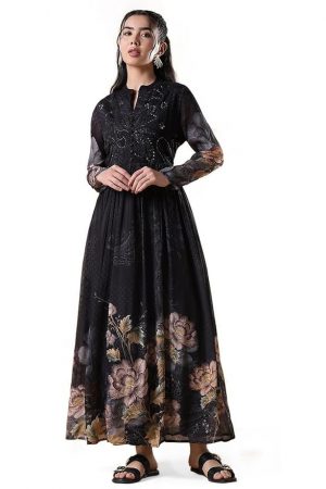 SHOWOFF Women's Cotton Anarkali Maxi Dress