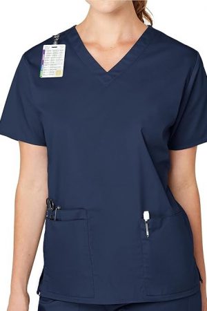 WonderWink Women's Plus-Size Wonderwork V-Neck Scrub Top