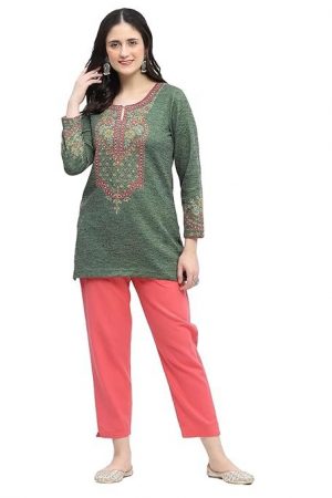 BIBA Women's Polyester Printed Straight Kurtis