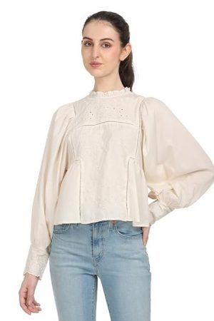 Levi's Women's Solid Off-White Top