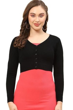 Monte Carlo Womens Solid V Neck Full Sleeve Sweater