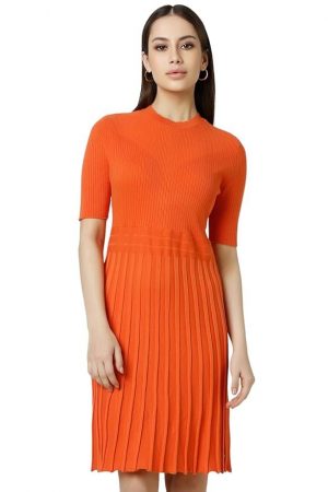 Van Heusen Women's Polyester Blend Modern Knee-Length Dress